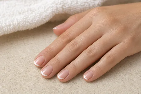 Classic soft-white French with rounded tips